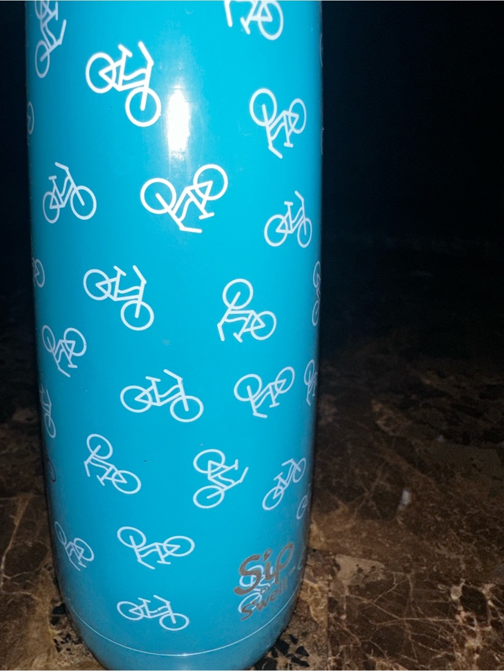 Blue Bicycle Pattern Insulated Bottle - Home Accents